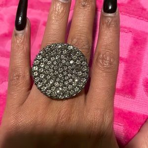 Black crystal ring #7